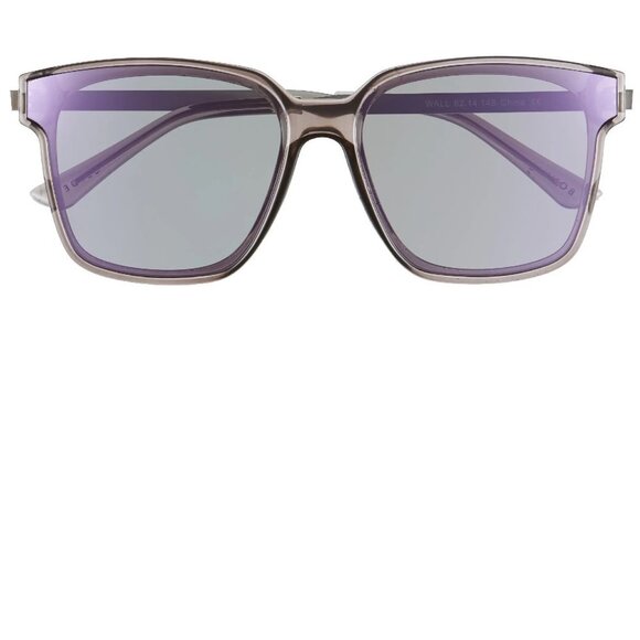 Bonnie Clyde Wall 62Mm Square Mirror Lens Sunglasses - Lavender - Picture 2 of 8